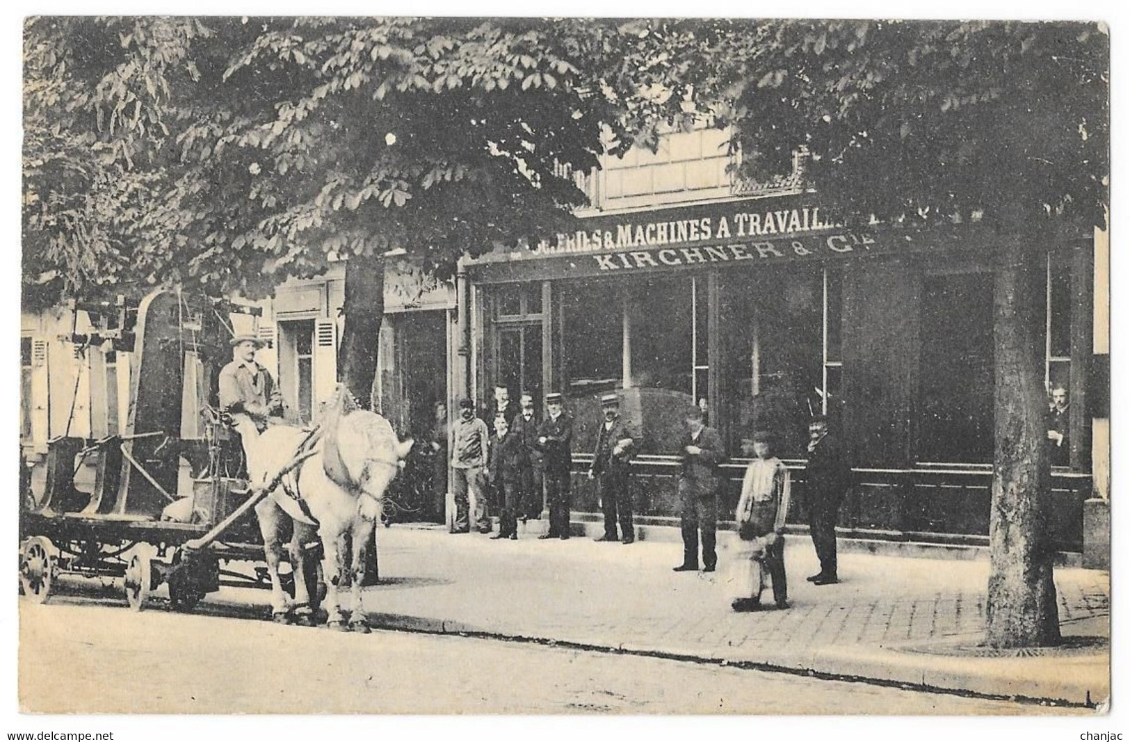 Cpa: 75 PARIS - Magasin De Scierie Et Machines à Travailler Le Bois "KIRCHNER & Cie 77 Rue Manin (animé, Attelage) 1908 - Other & Unclassified