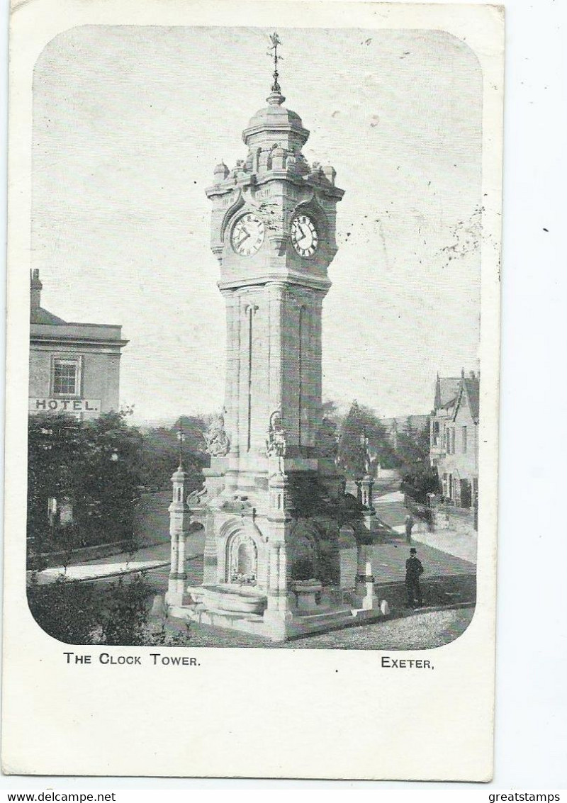 Postcard Exeter The Clock Tower Posted 1904 - Exeter