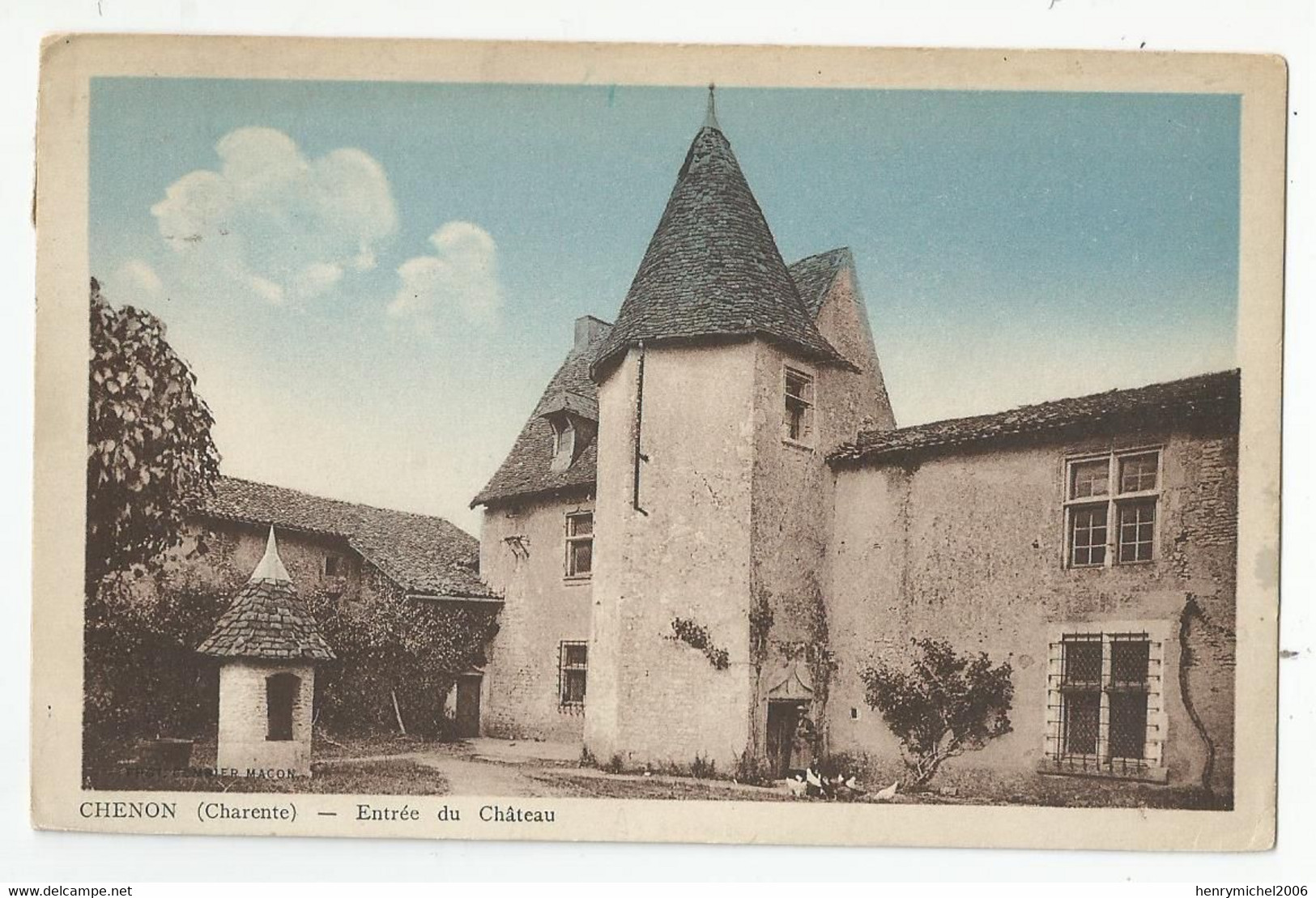 16 Charente Chenon Entrée Du Chateau 1936 - Otros & Sin Clasificación