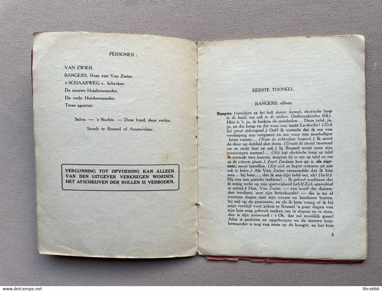 DIEVEN IN HUIS! (WIE IS DE DIEF) Blijspel In Een Bedrijf - RENAAT LEBON 1933 - L.J.Janssens En Zonen N° 290 Antwerpen - Teatro