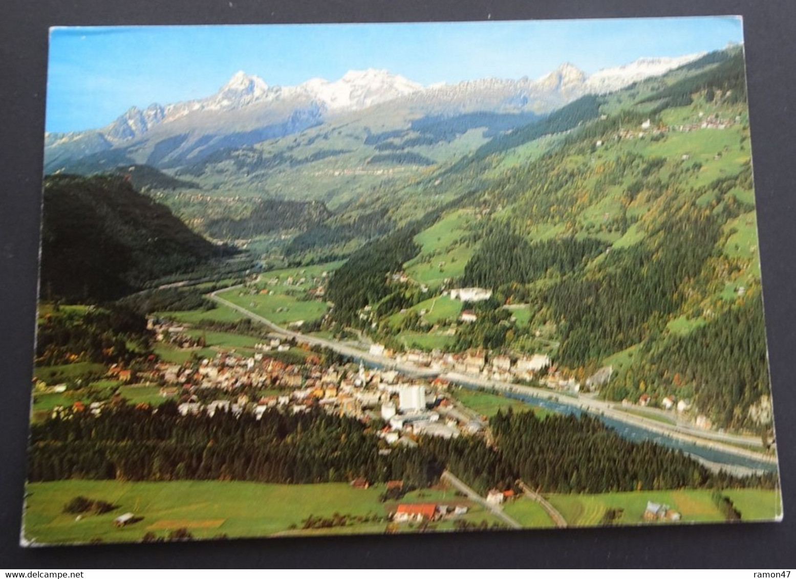 Ilanz/Glion, "Die Erste Stadt Am Rhein", Blick Gegen Das Bündner Oberland Mit Den Brigelserhörner Und Dem Biferten-Stock - Breil/Brigels