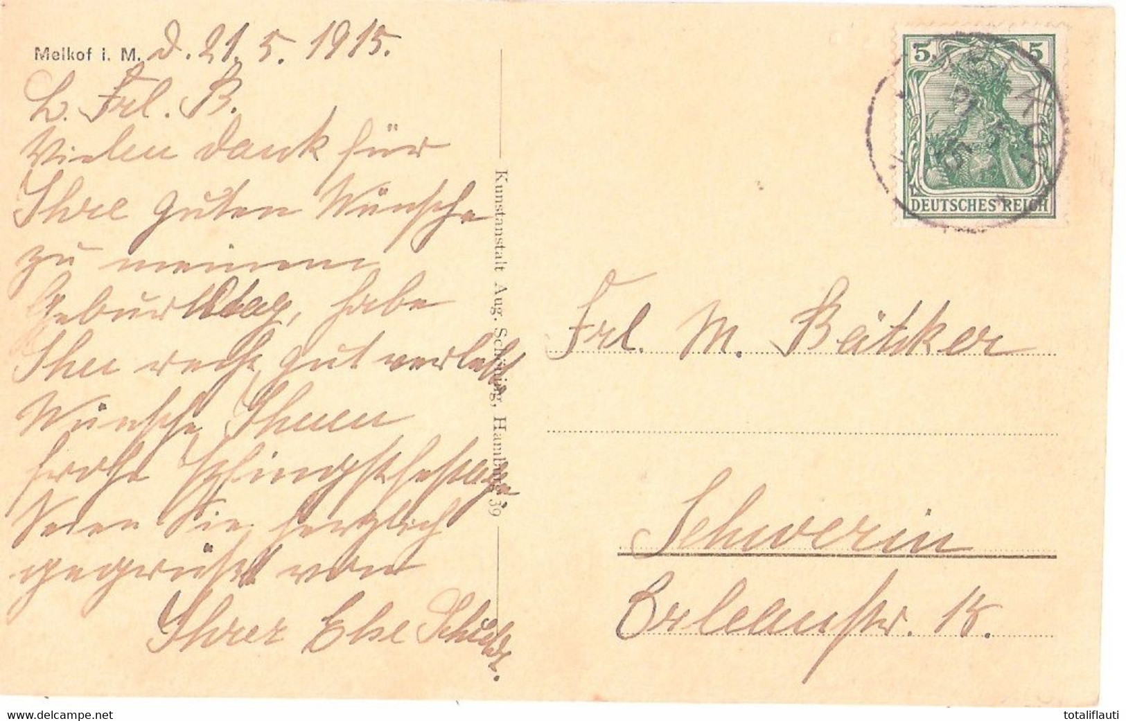 MELKOF Herrenhaus Gemeinde Vellahn Zwischen Hagenow Boizenburg 21.5.1915 Gelaufen Fast TOP-Erhaltung - Boizenburg