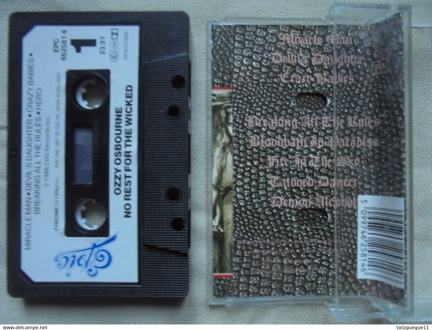 Vintage - K7 Audio - Ozzy Osbourne - No Rest For The Wicked - Epic 1988 - Cassettes Audio