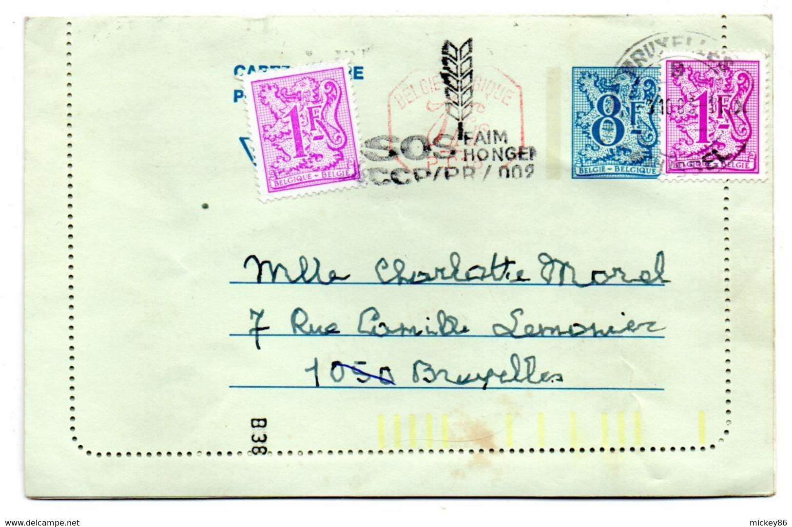 Belgique--1983--lettre De Bruxelles Pour Bruxelles ......timbres + Cachet  SOS  FAIM...........à Saisir - Storia Postale