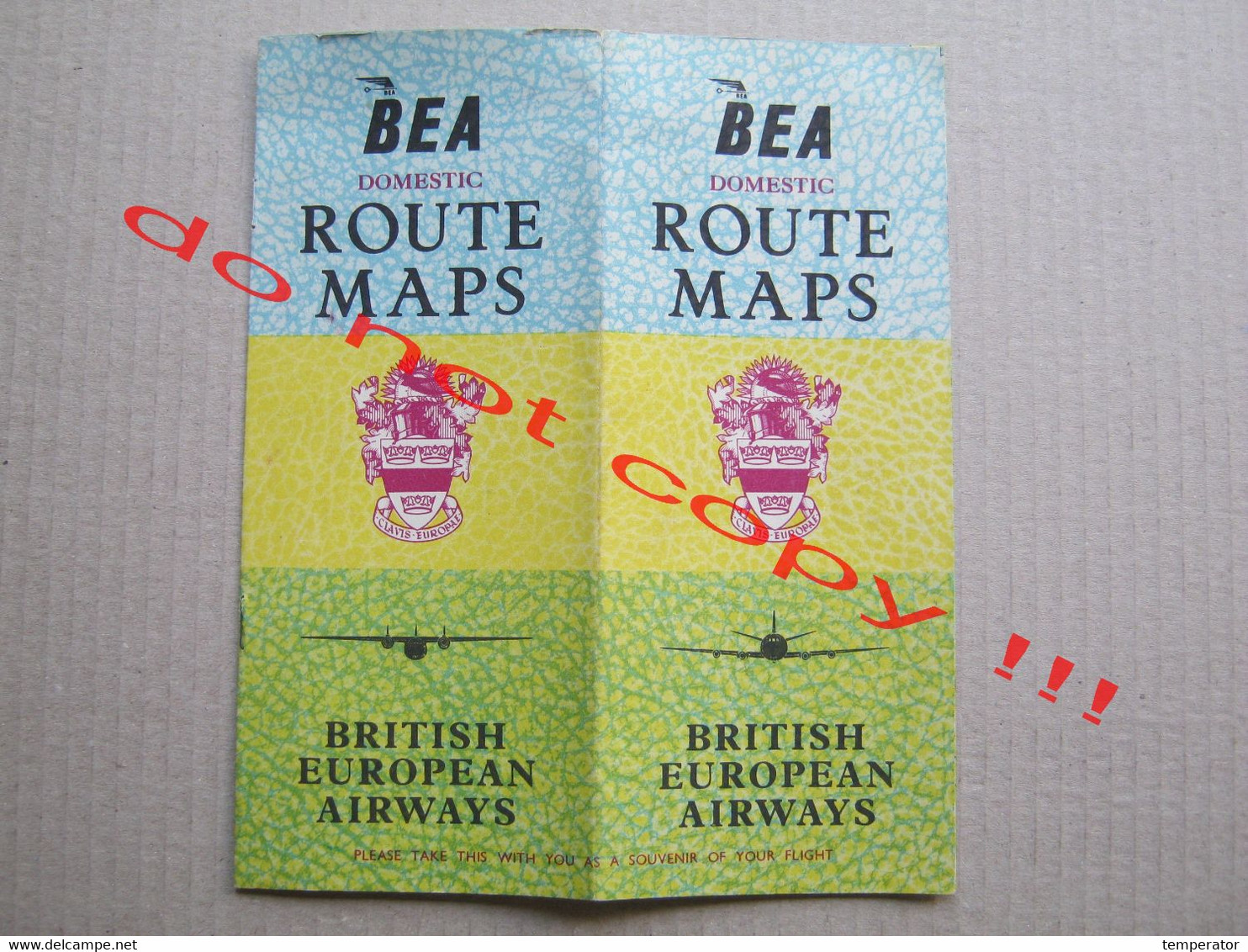 BEA DOMESTIC ROUTE MAPS - BRITISH EUROPEAN AURWAYS ( 1954/55 EDITION I ) - Horaires