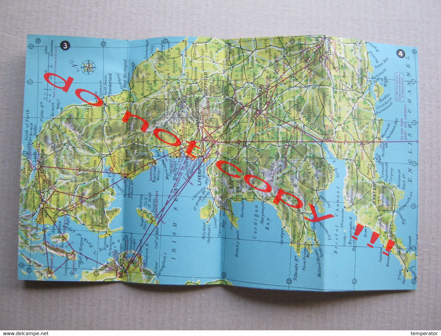 BEA DOMESTIC ROUTE MAPS - BRITISH EUROPEAN AURWAYS ( 1954/55 EDITION I ) - Timetables