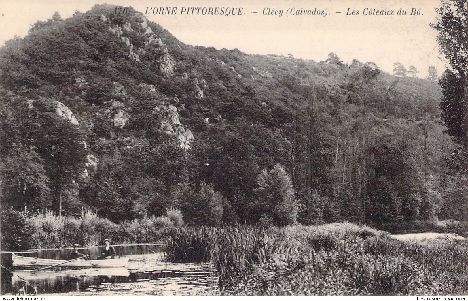 CPA - 14 - CLECY - Les Côteaux Du Bô - Barque - Etang - Roseaux - Clécy