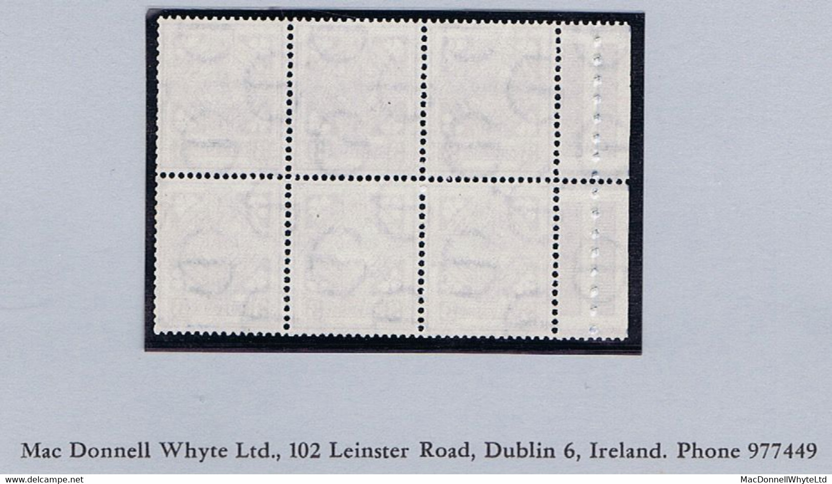 Ireland 1954-66 E Celtic Cross 3d Booklet Pane Of 6, Watermark Inverted, Fresh Mint Unmounted Never Hinged - Unused Stamps