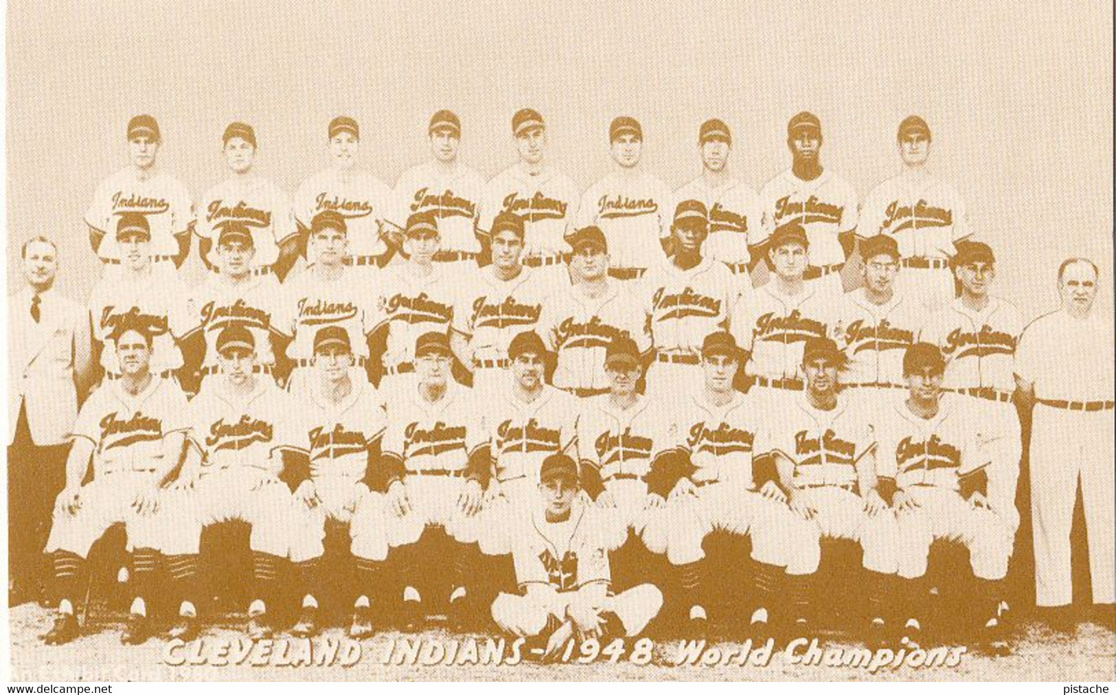 548 – Cleveland Indians 1948 – World Champion – Baseball – Blank Back – VG Condition – 2 Scans - Non Classés
