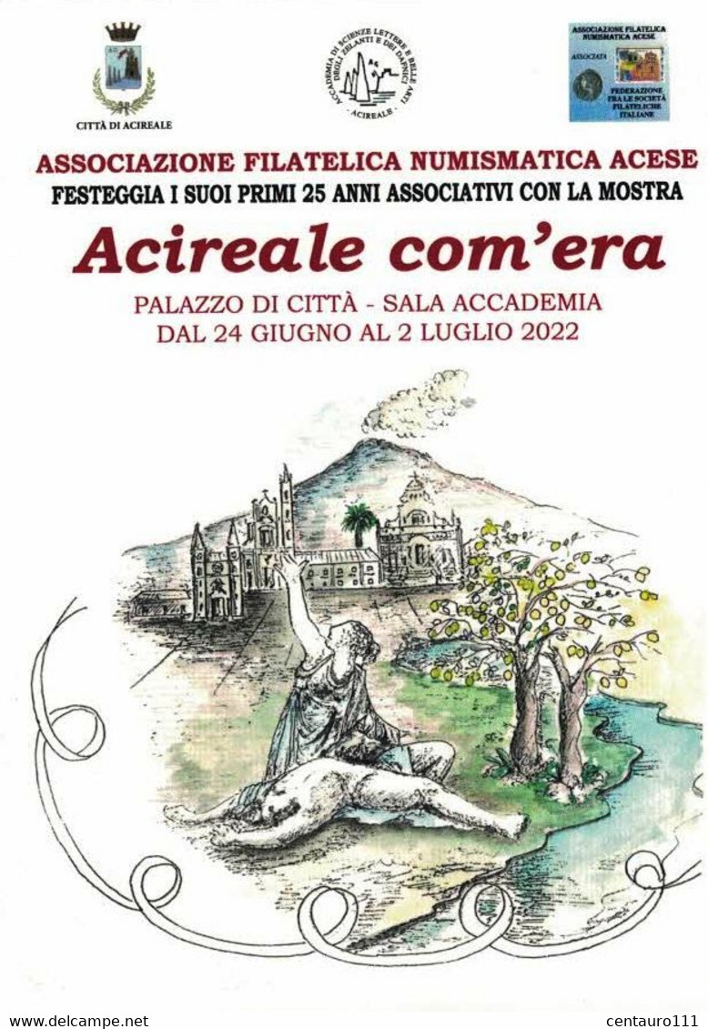 Acireale, Catania, Sicilia, Marcofilia, Annullo Postale, Mostra Filatelica, 25° Anniversario - Acireale