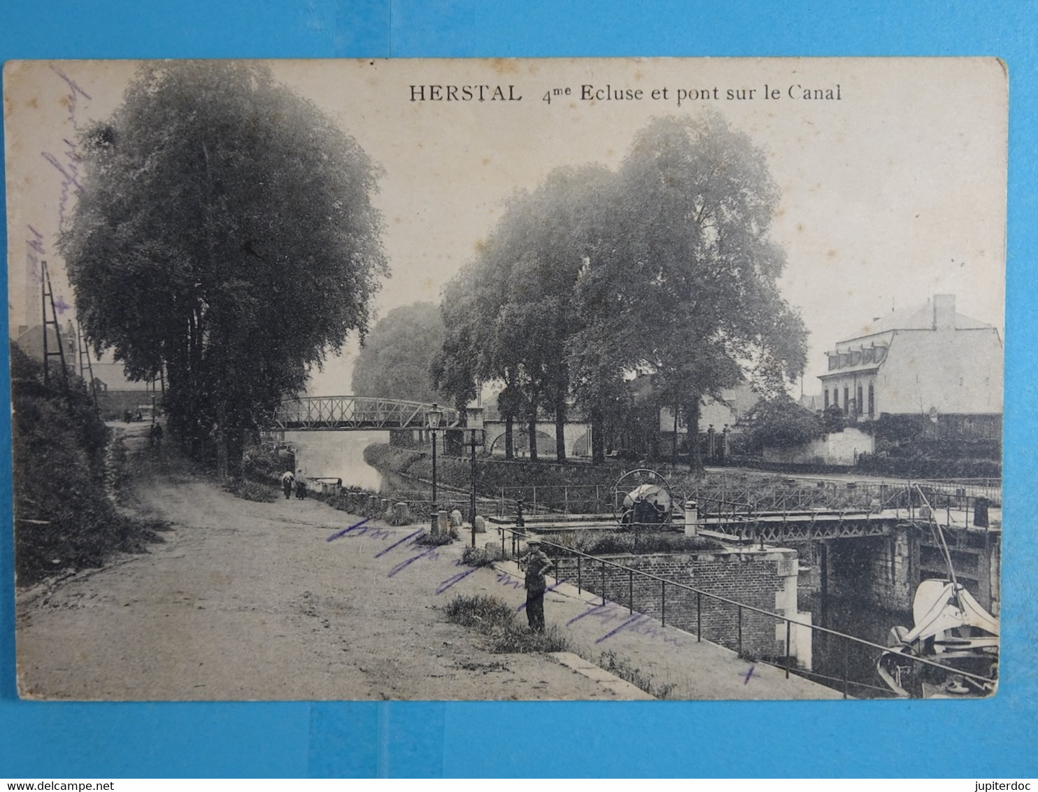 Herstal 4me Ecluse Et Pont Sur Le Canal (Voir Verso : Oblitération) - Herstal