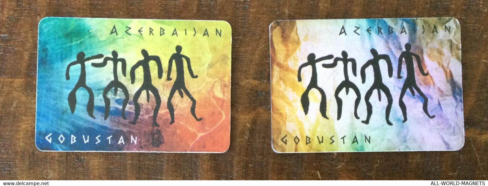 Lot Of 2 Stone Engraved Paintings Petroglyphs Gobustan Fridge Magnets, Azerbaijan - Tourism