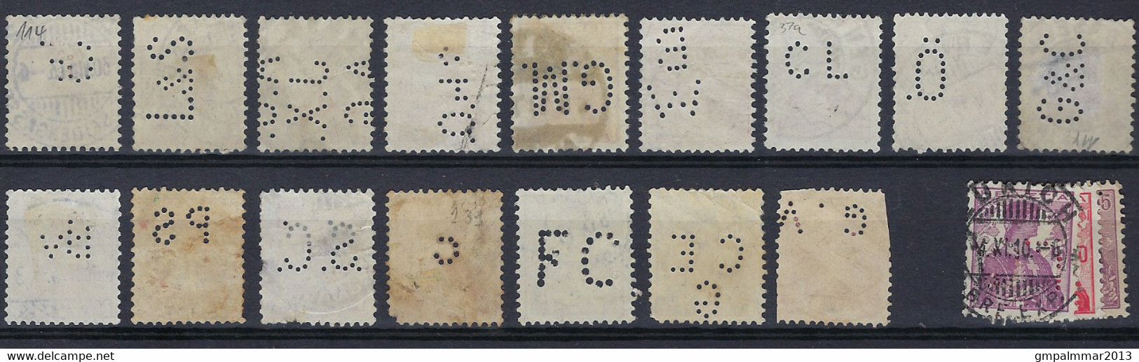 PERFIN / PERFO Nr. 120 & 122   16 Different Combinations  ; Details & Condition See 2 Scans  ! LOT 105 - Perforadas