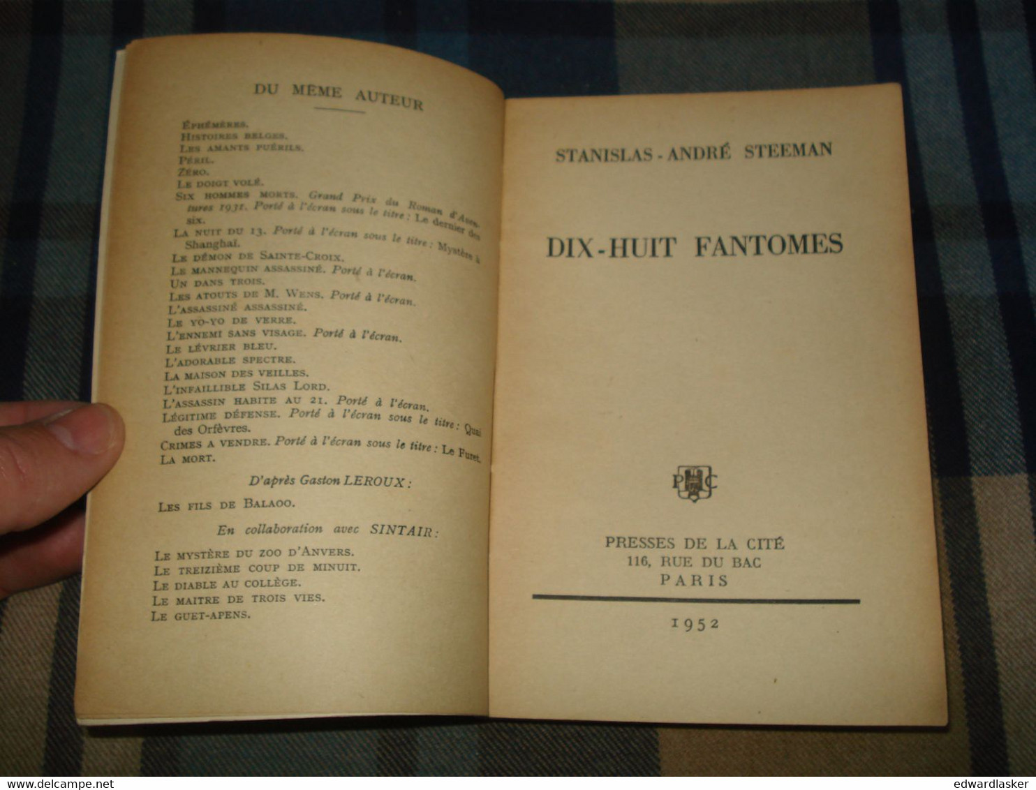 Un MYSTERE N°97 : DIX-HUIT FANTÔMES /Stanislas-André STEEMAN - Juillet 1952 - Presses De La Cité