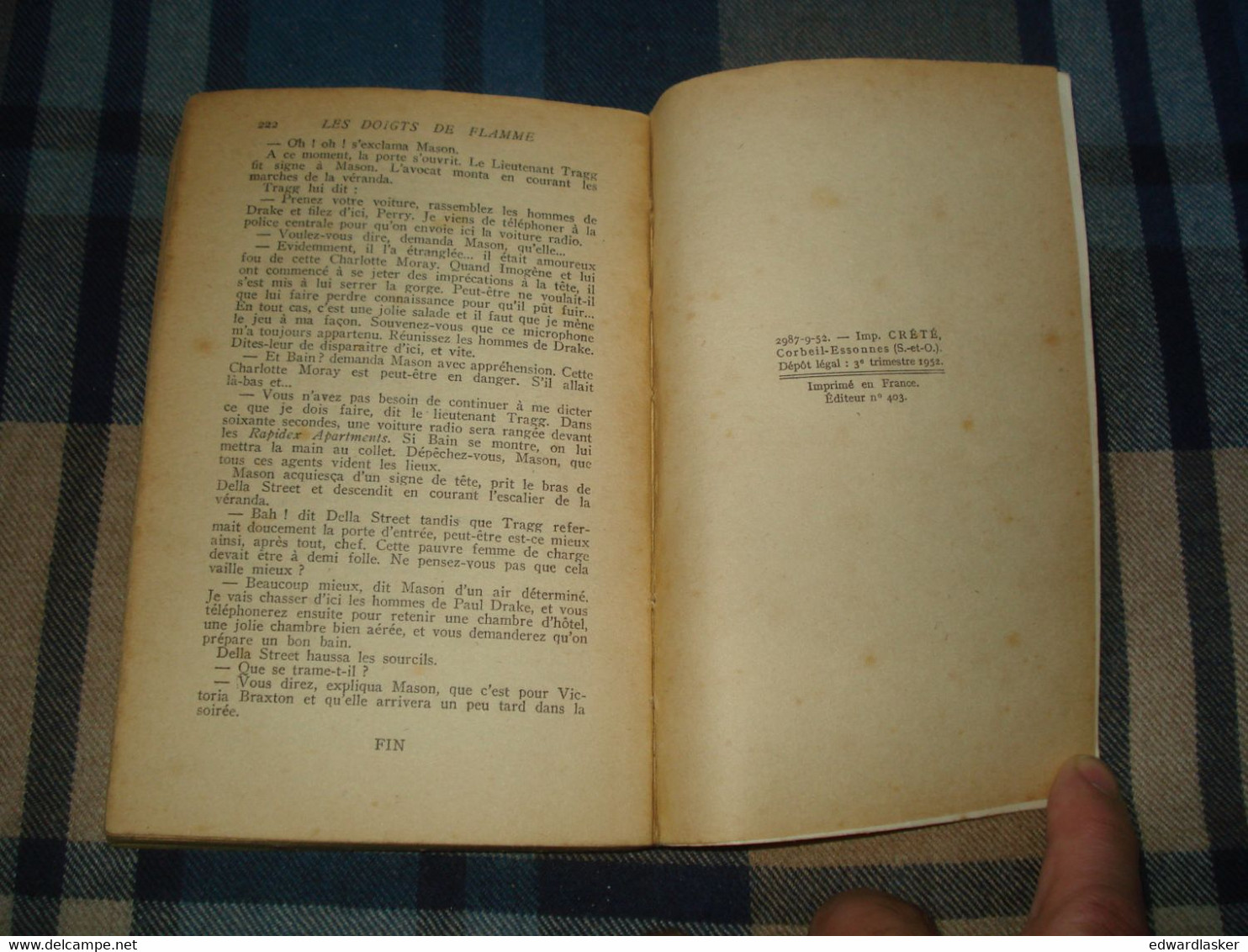 Un MYSTERE N°99 : Les DOIGTS De FLAMME /Erle Stanley GARDNER - Septembre 1952 - Presses De La Cité