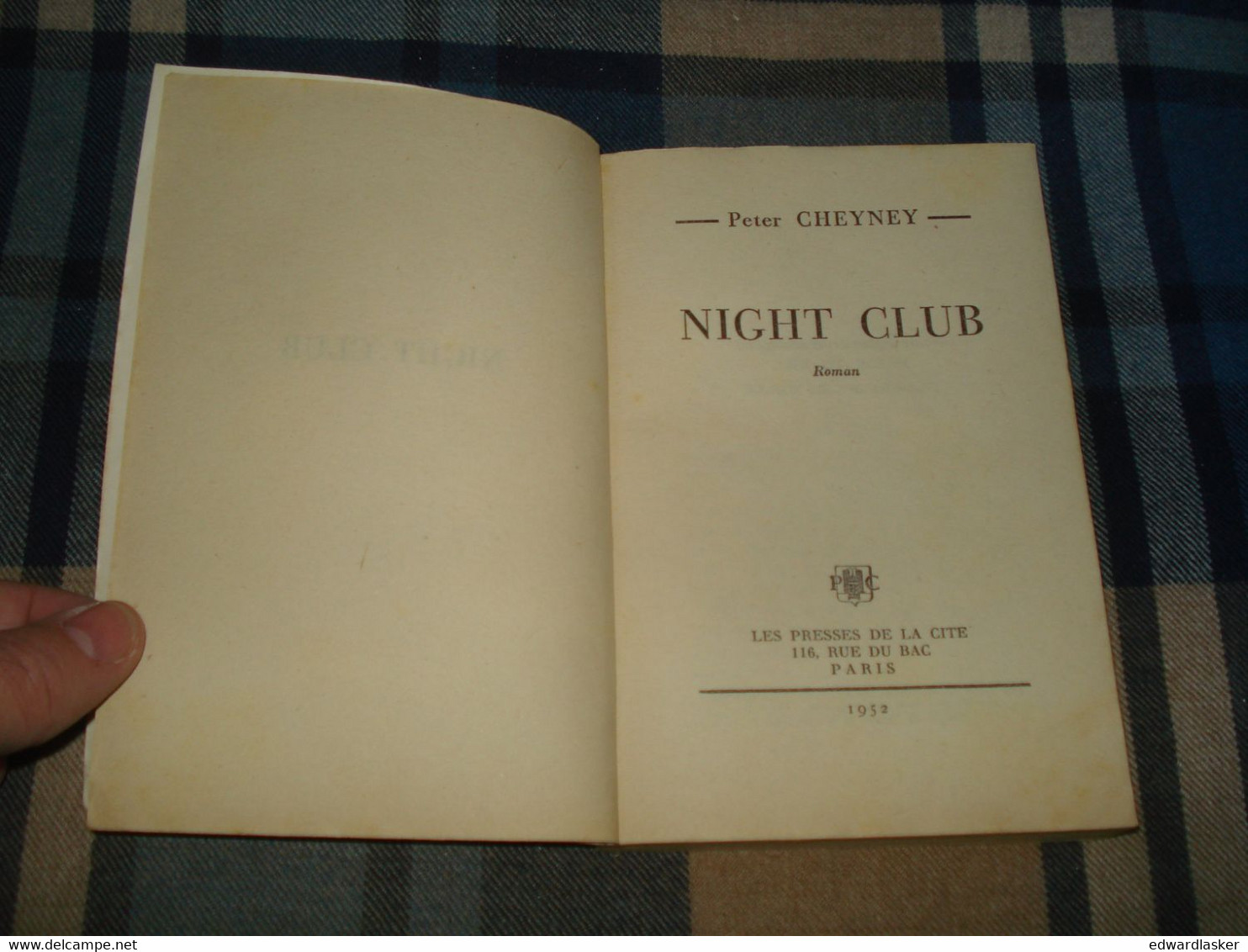 Un MYSTERE N°106 : NIGHT CLUB /Peter CHEYNEY - Novembre 1952 - Presses De La Cité