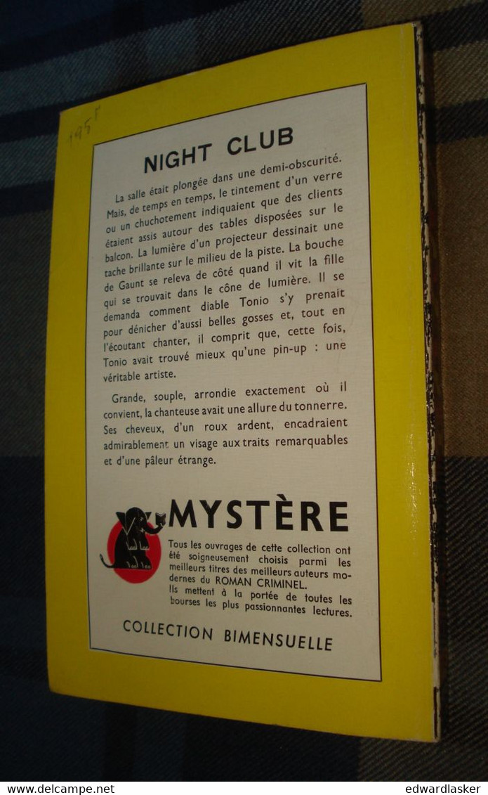 Un MYSTERE N°106 : NIGHT CLUB /Peter CHEYNEY - Novembre 1952 - Presses De La Cité