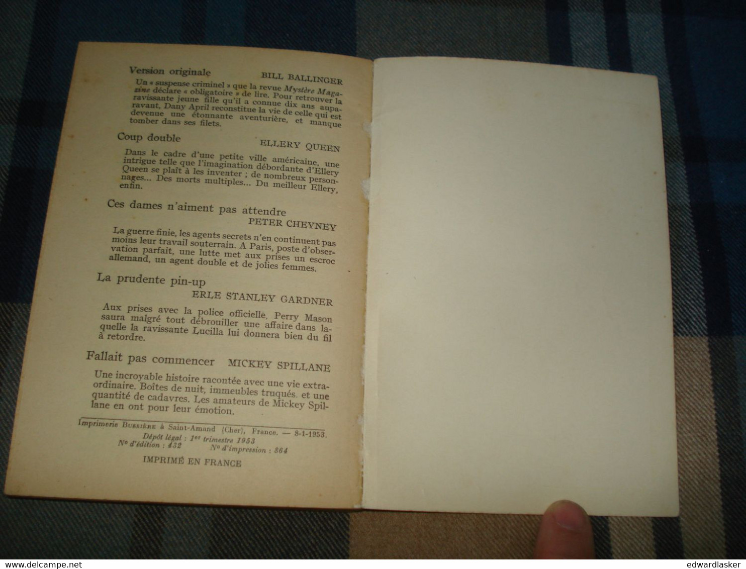 Un MYSTERE N°111 : La MORT Franco De Port /Ben BENSON - Janvier 1953 [2] - Presses De La Cité