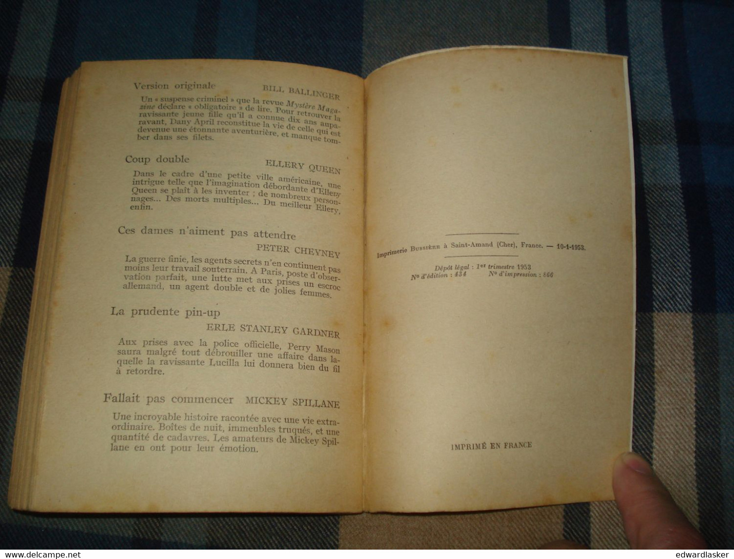 Un MYSTERE N°113 : AMOUREUX AGRESSIF /Erle Stanley GARDNER - Janvier 1953 - Presses De La Cité