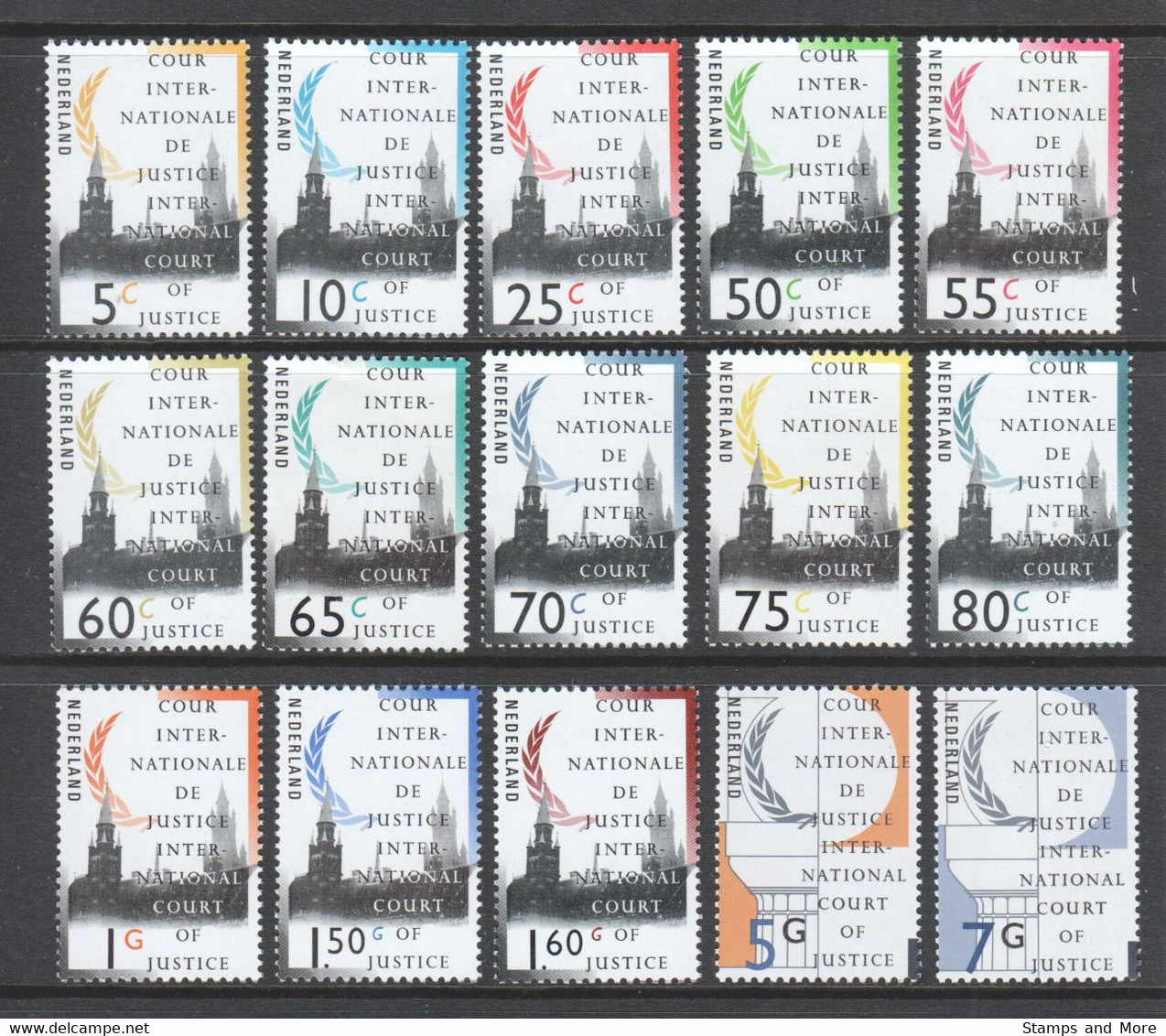 Netherlands 1989 DIENST - COUR DE JUSTICE D44-D58 MNH - Servicios