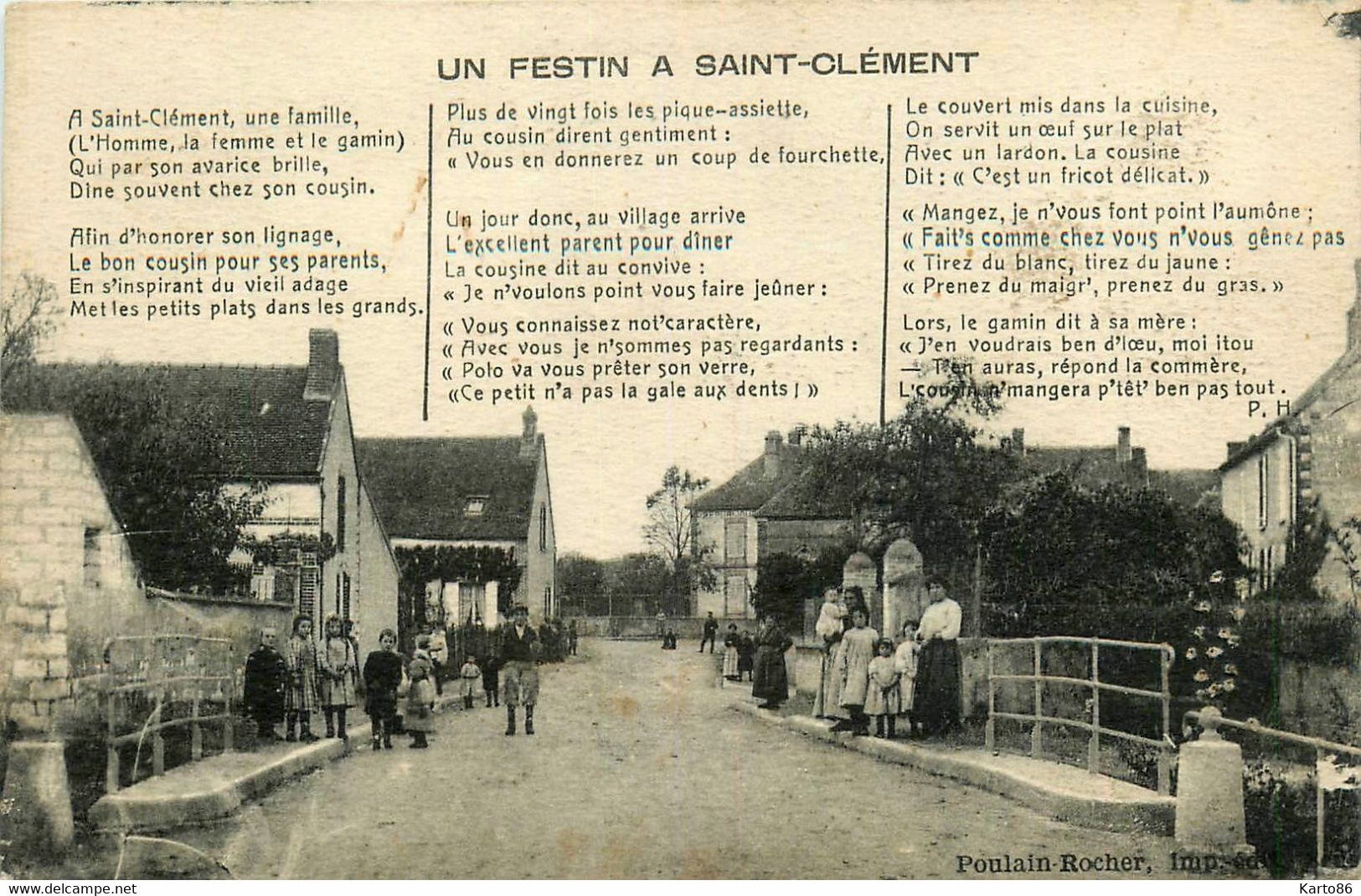 St Clément * Un Festin * Rue Et Pont * Villageois - Saint Clement