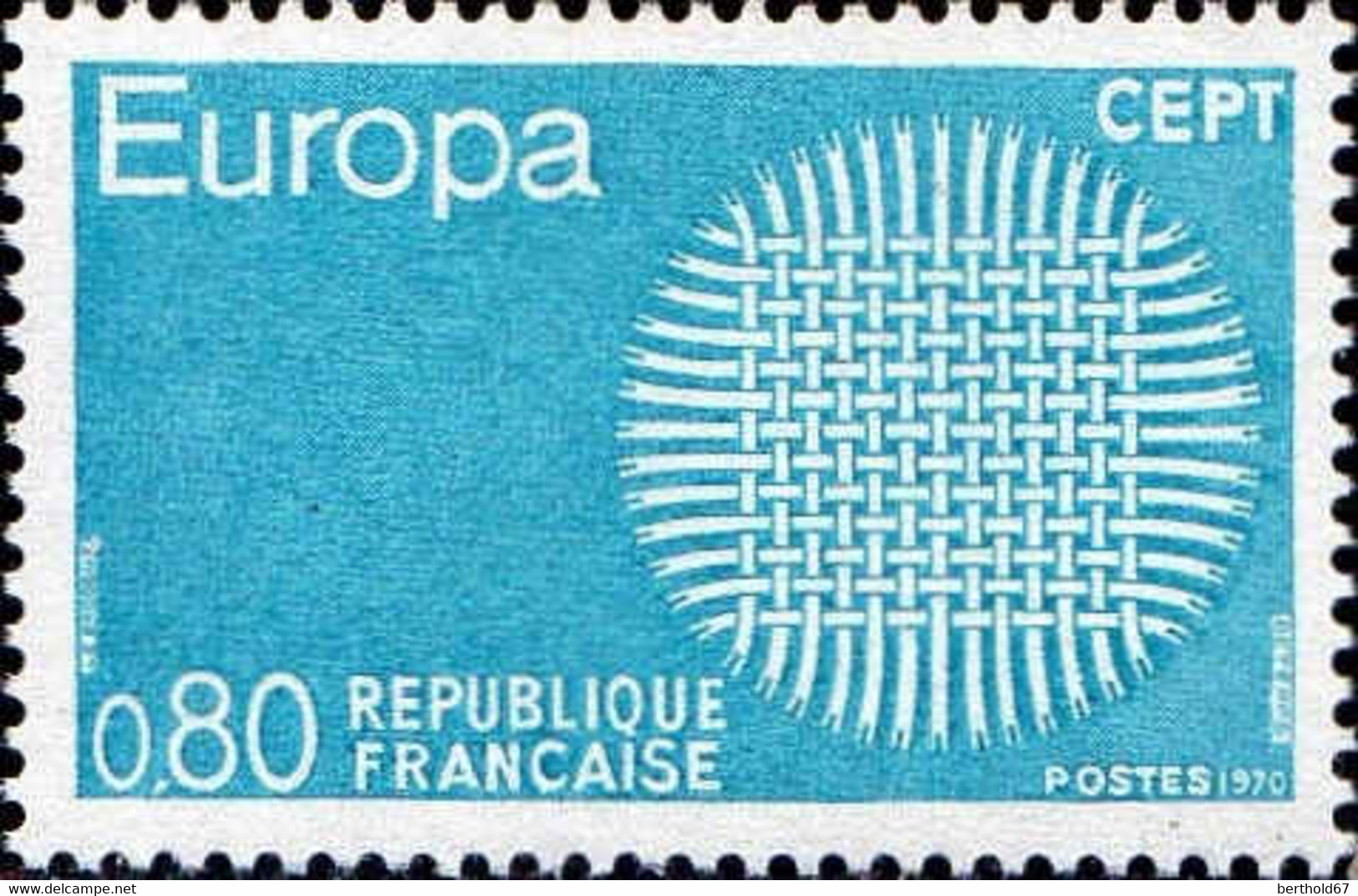 France Poste N** Yv:1637/1638 Mi:1710/1711 Yv:1,25 Euro Europa Tissage Formant Un Soleil (Thème) - 1970