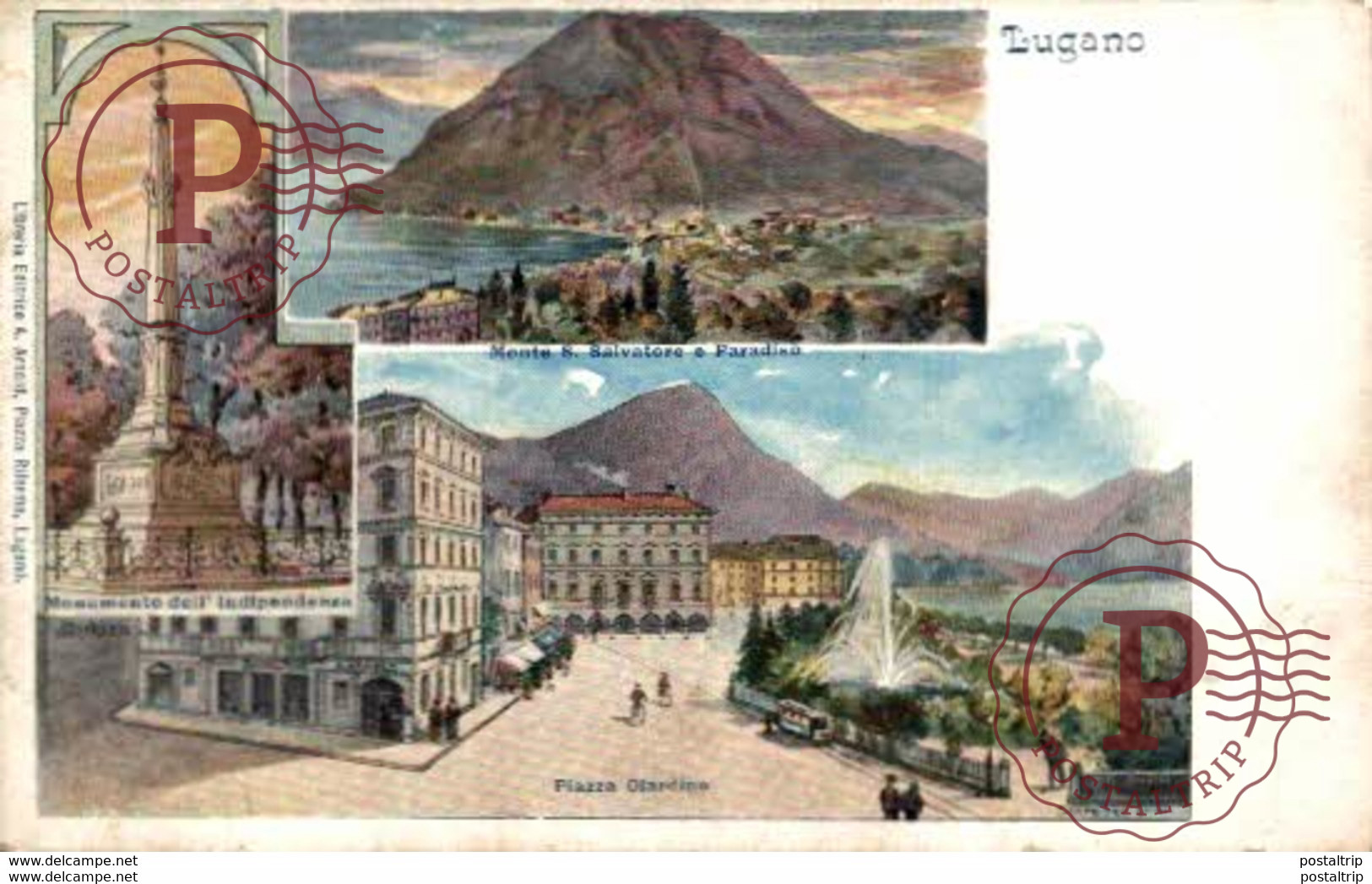 Lugano - Monte S. Salvatore E Paradiso, Piazza Giardino, Monumento Dell' Indipendenza.  Suiza//Switzerland//Suisse - Paradiso