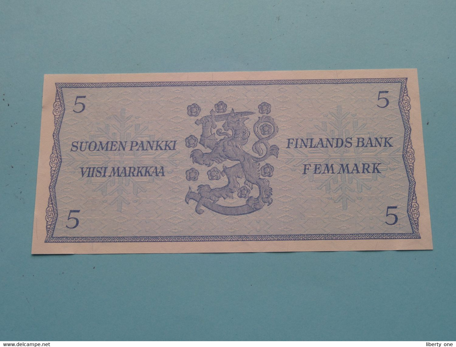 5 - Fem - VIISI Markkaa ( F7475628 ) Litt. B - 1963 - SUOMEN Pankki FINLAND ( For Grade, Please See Photo ) UNC ! - Finland