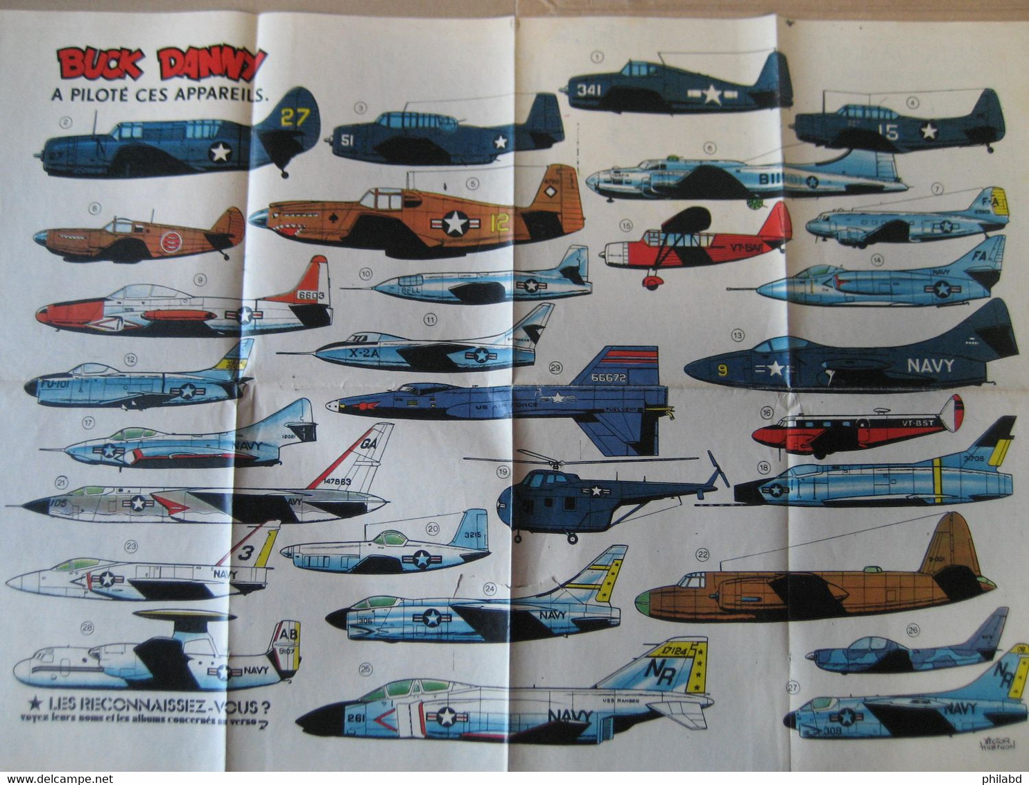 Spirou - Poster Buck Danny Avions Divers - 197x TB - Buck Danny