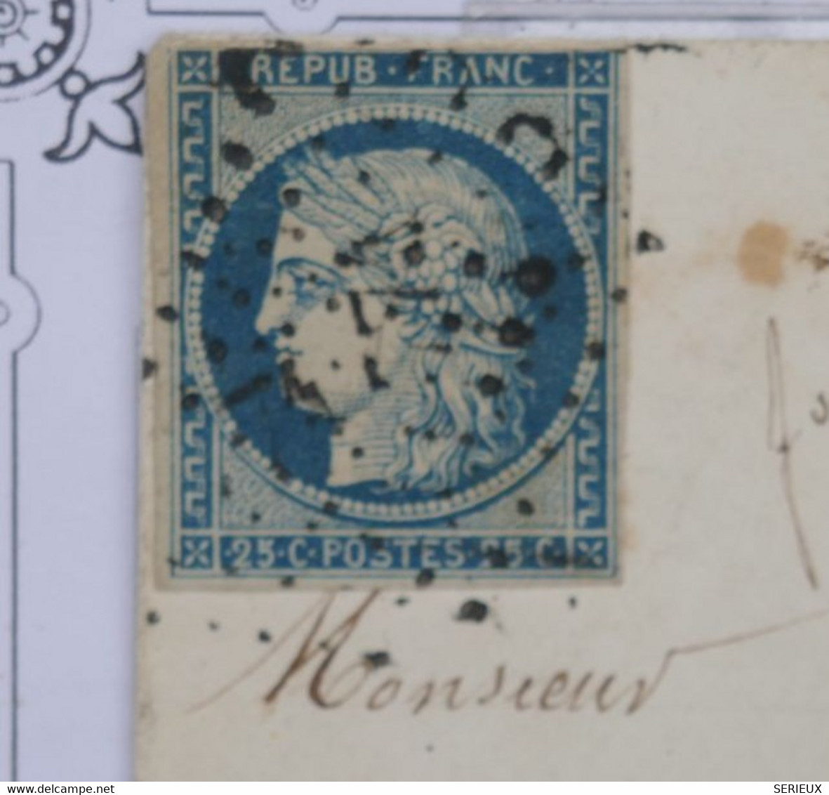 AY15 FRANCE BELLE LETTRE  1852   A   BLOIS + CERES N ° 4 +++AFFRANC. INTERESSANT - 1849-1850 Cérès