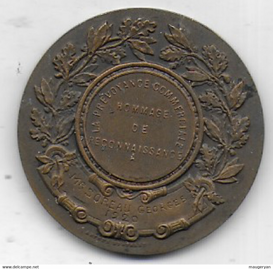 Médaille LA PREVOYANCE COMMERCIALE   1920 - Professionnels / De Société
