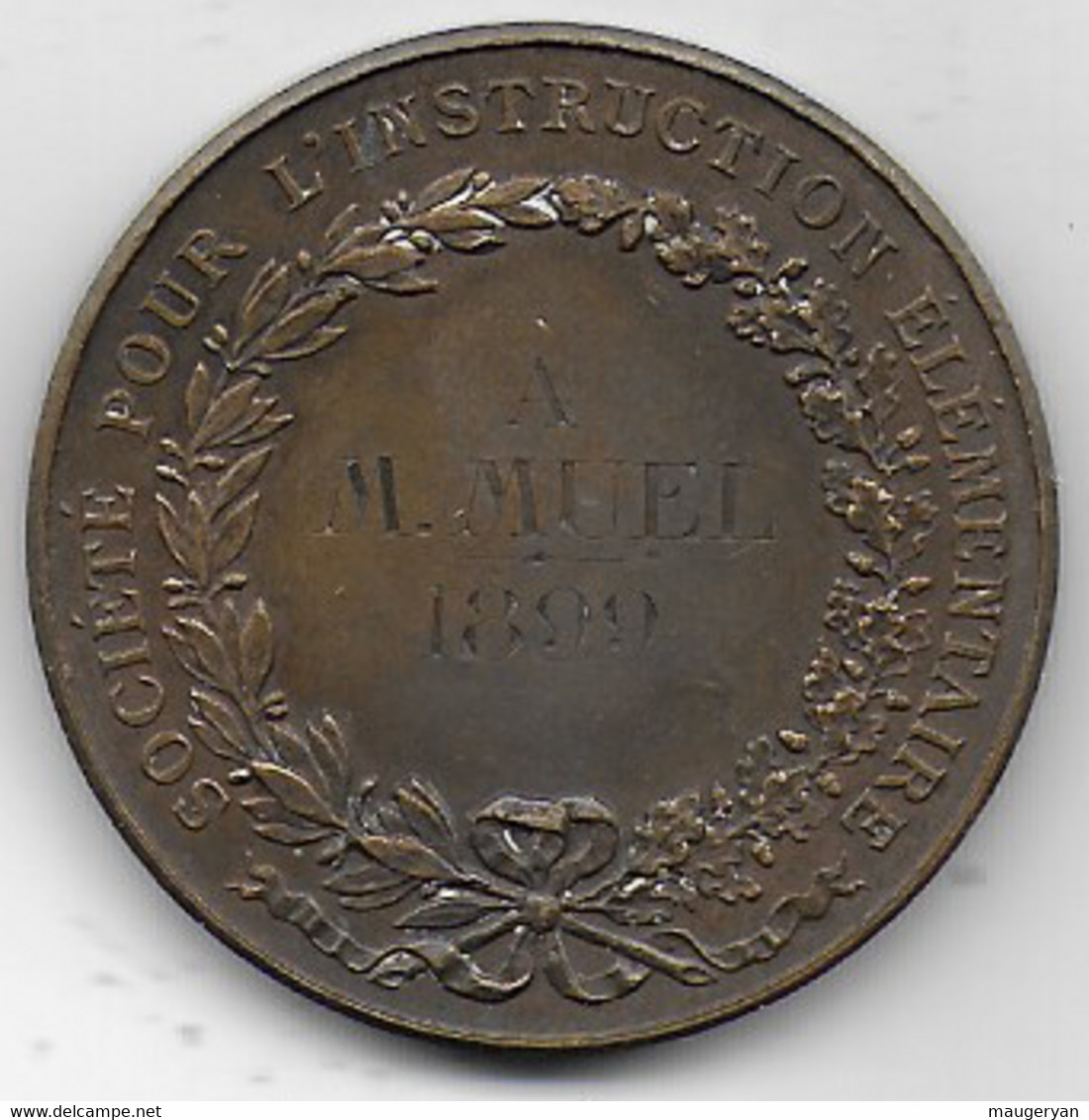 Médaille Société Pour L'Instruction Elémentaire  1899 - Professionnels / De Société