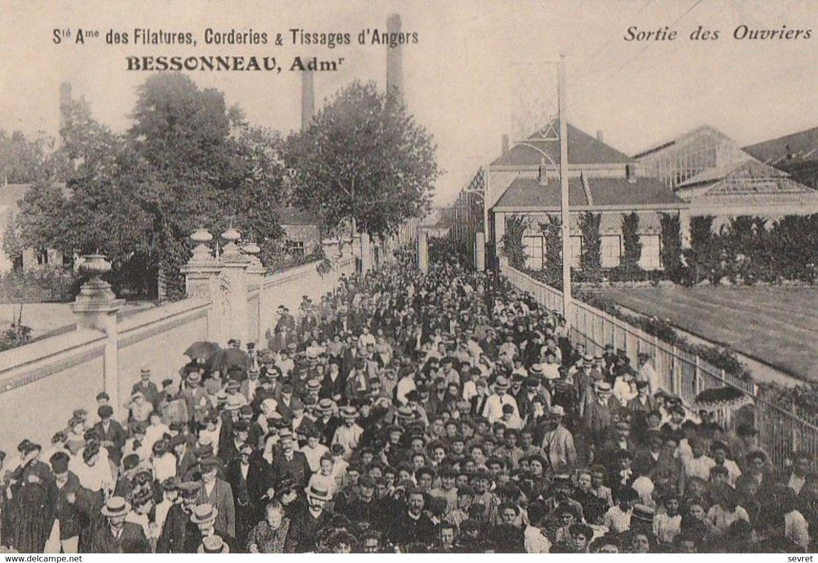 ANGERS. - Sté Ame Des Filatures, Corderies & Tissages D'Angers. BESSONNEAU, Admr. Sortie Des Ouvriers - Angers