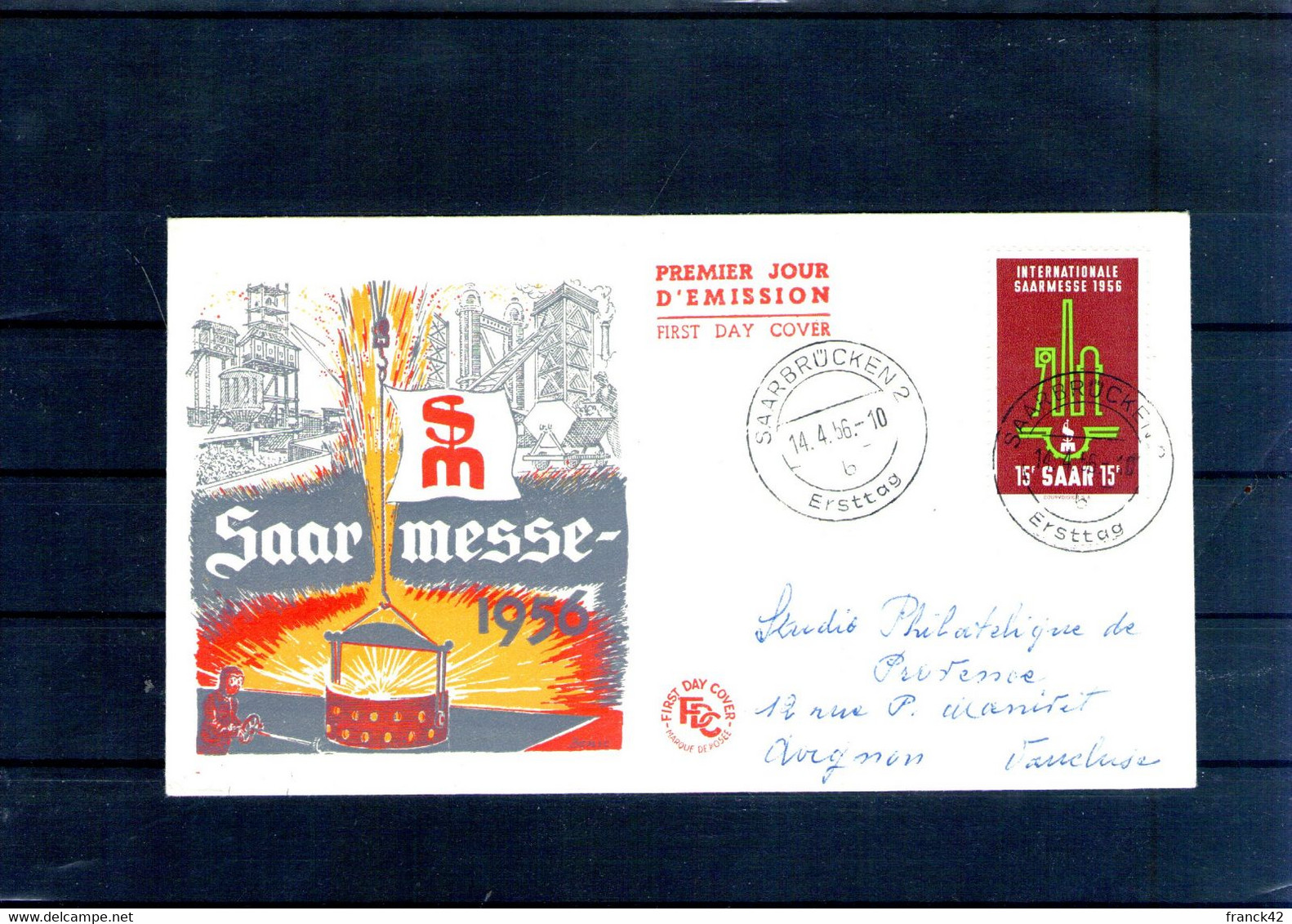 Sarre. Enveloppe Fdc. 4e Foire Internationale. 1956 - FDC