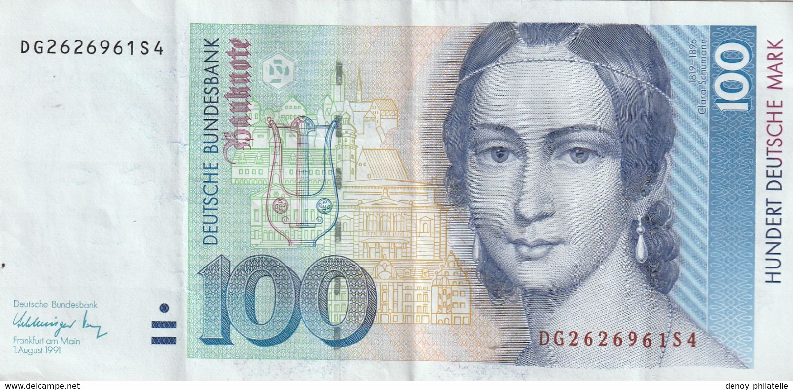 Allemagne Billet De 100 Mark Plusieurs Plis Craquant D'origine - 100 Deutsche Mark