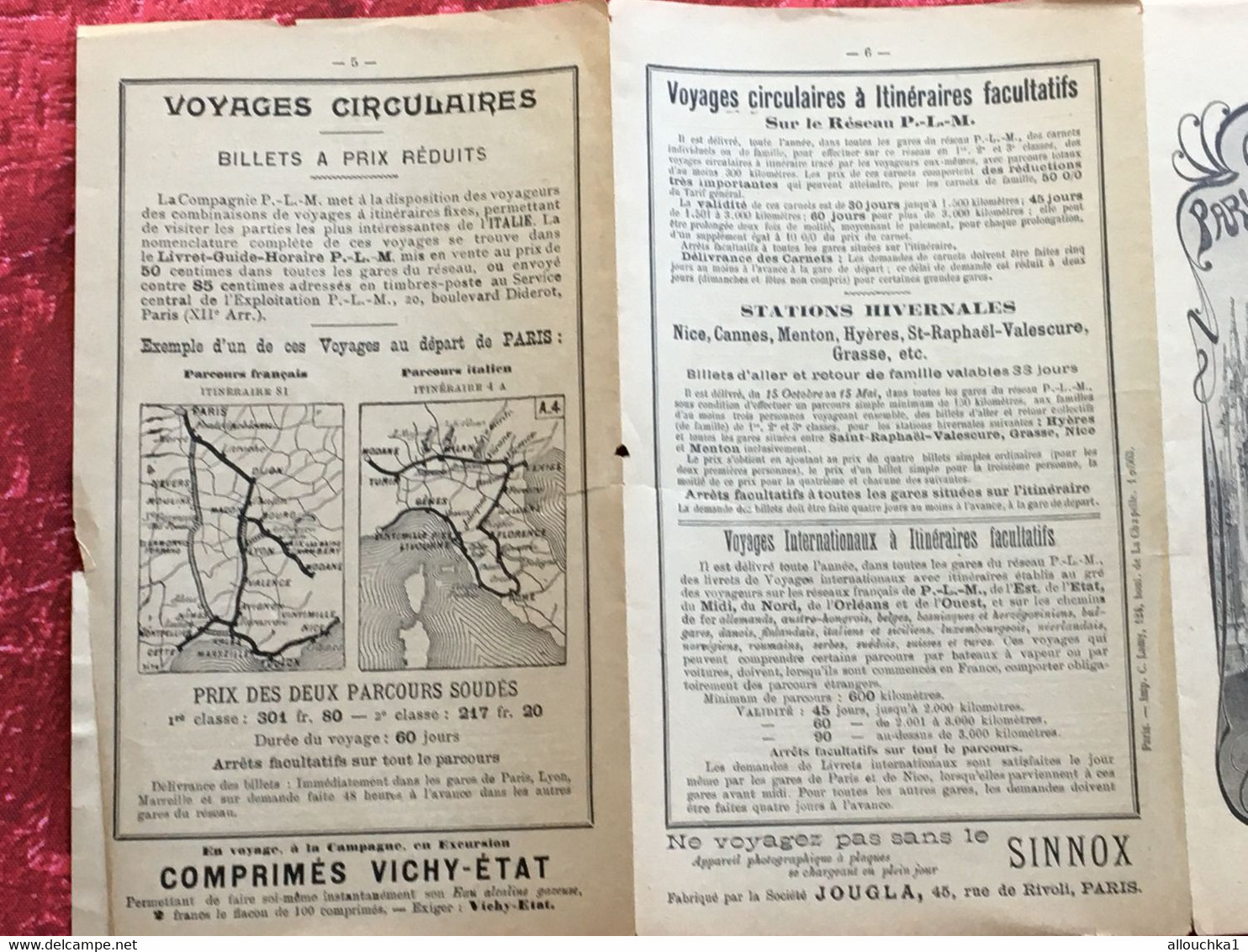 Rare-PLM 1903 Chemin De Fer De Paris-Lyon-Méditerranée Milano Italie-☛Plans De Réseaux-Schémas De Lignes:Voyages-Billets - Europe