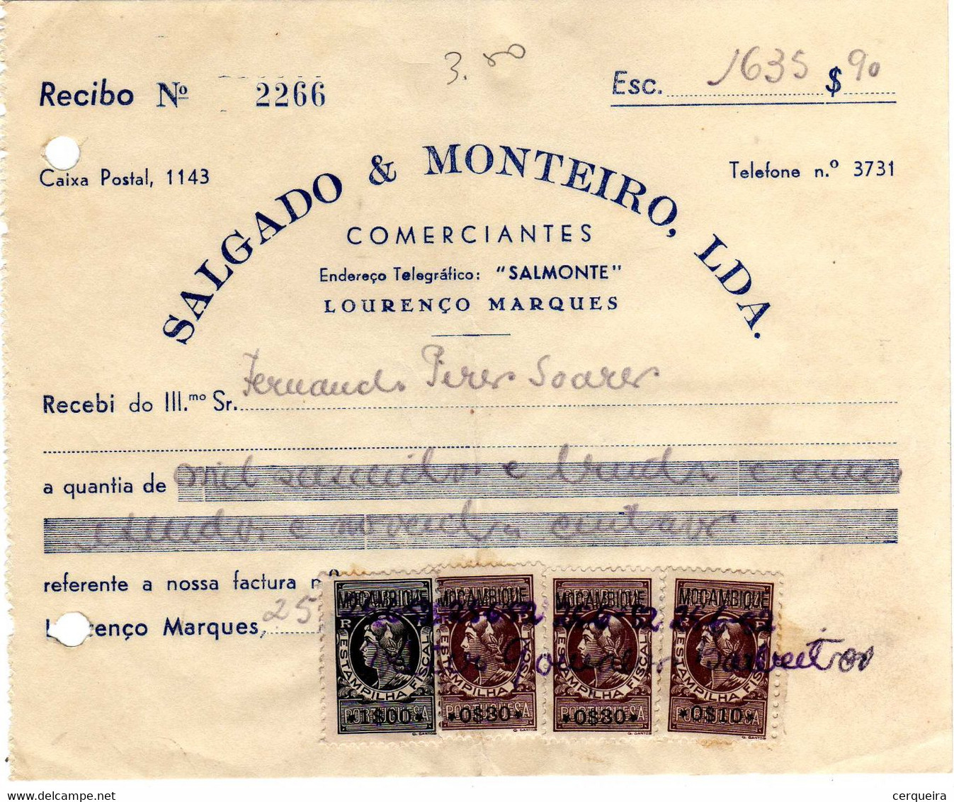 MANSÃO DA POLANA1$70 FISCAIS STAMPS - Lettres & Documents