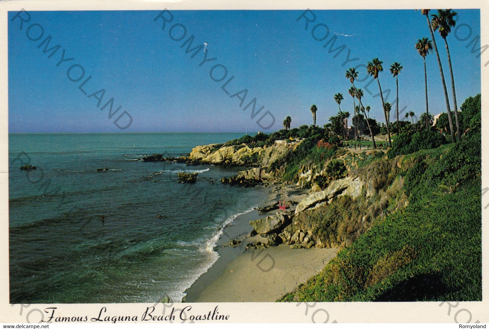 CARTOLINA  FAMOUS LAGUNA BEACH COASTLINE,ORANGE,CALIFORNIA,STATI UNITI,BOLLO STACCATO,VIAGGIATA 1991 - Anaheim