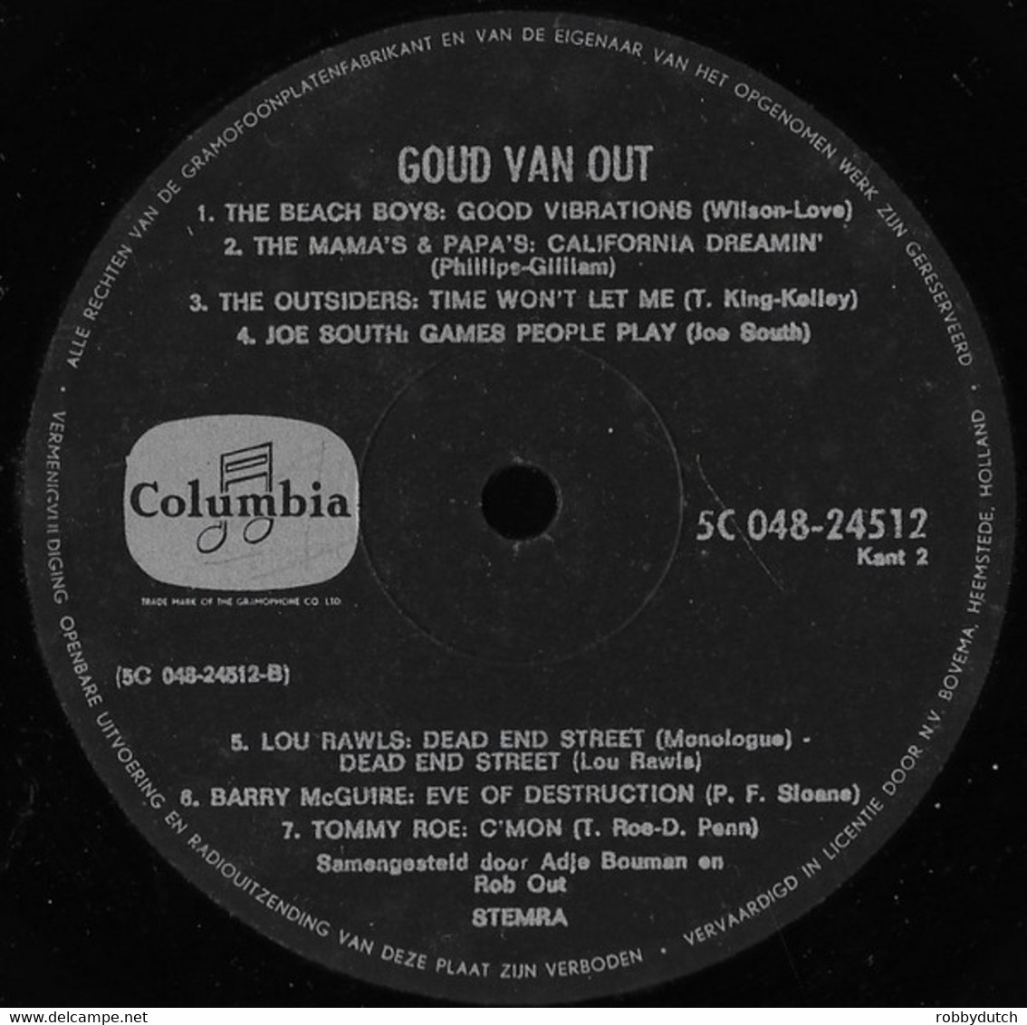 * LP *  GOUD VAN OUT - RAY CHARLES / FATS DOMINO / BRIAN HYLAND / OUTSIDERS / BEACH BOYS A.o. - Compilations