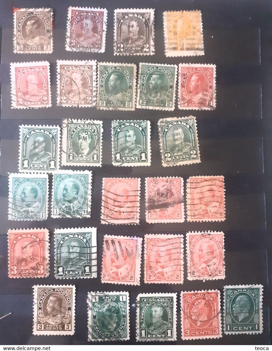 Stamps 1911-1935 Reign Of George V Canada Lot Used Stamps - Sonstige & Ohne Zuordnung