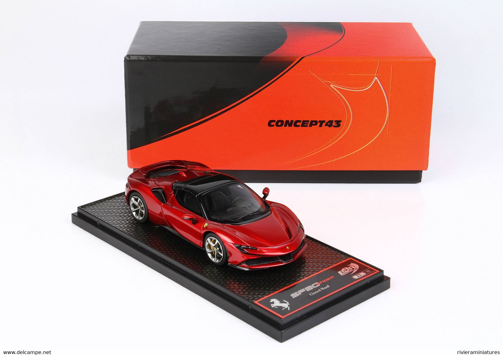 BBR - FERRARI SF 90 Spider - Closed Roof - Rosso Fuoco - BBRC249D - 1/43 - BBR