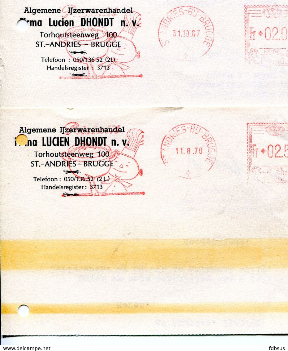 1959/71 6 Kaarten LUCIEN DHONDT Sint Andries Bij Brugge - Algemene Ijzerwarenhandel - Luma - Pannen En Potten - Ref 50 - 1960-79