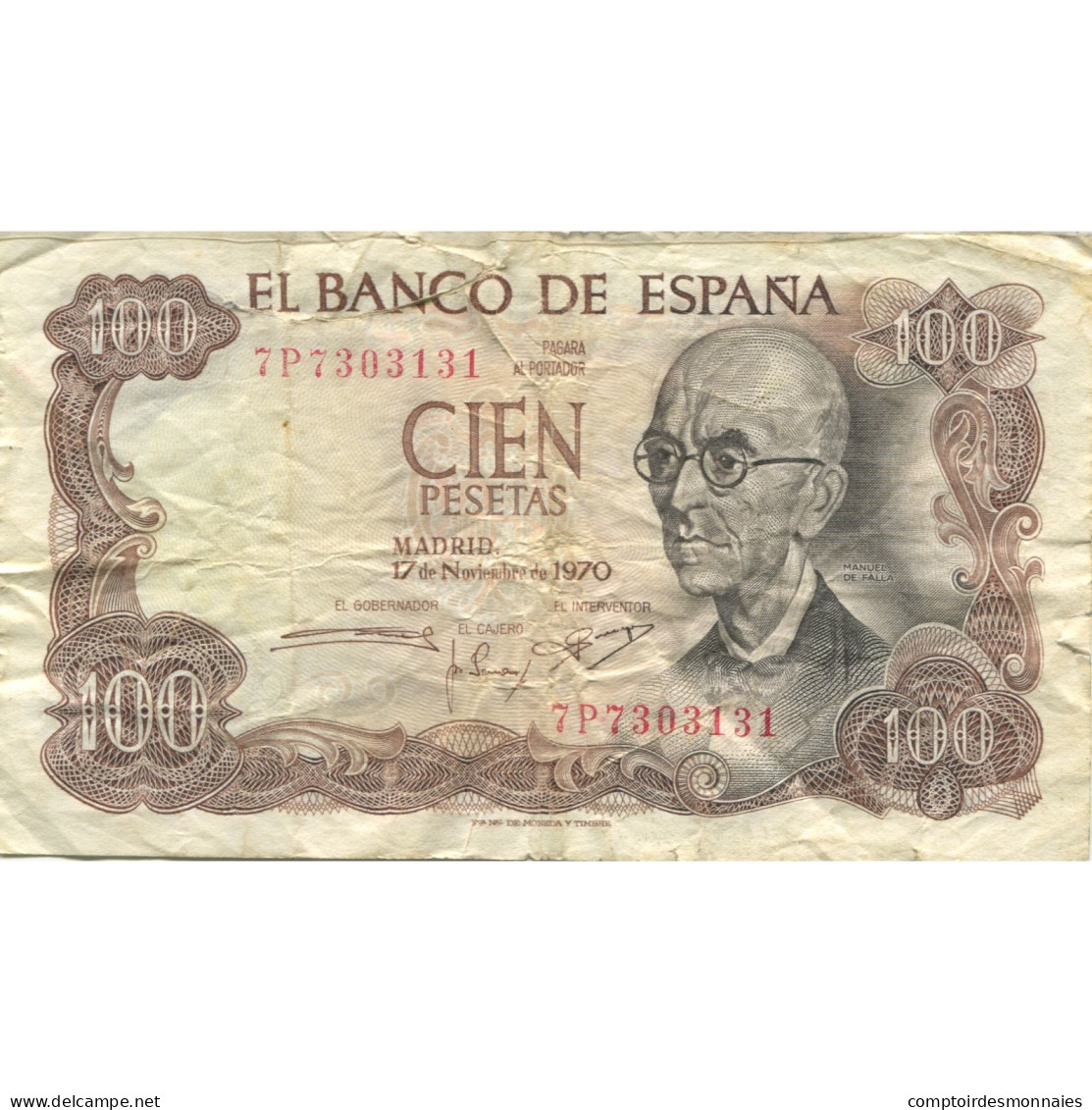 Billet, Espagne, 100 Pesetas, 1970, 1970-11-17, KM:152a, AB - 100 Pesetas