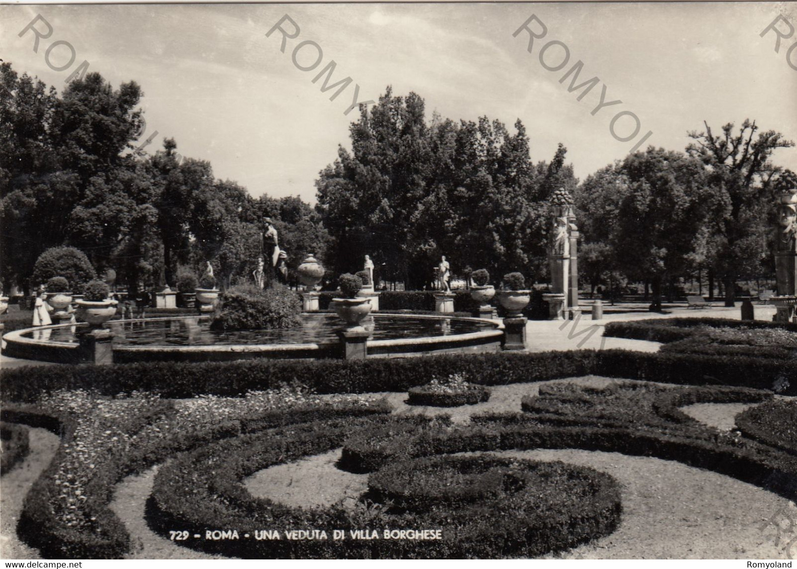 CARTOLINA  ROMA,LAZIO,UNA VEDUTA DI VILLA BORGHESE,BELLA ITALIA,STORIA,RELIGIONE,MEMORIE,CULTURA,NON VIAGGIATA - Parken & Tuinen