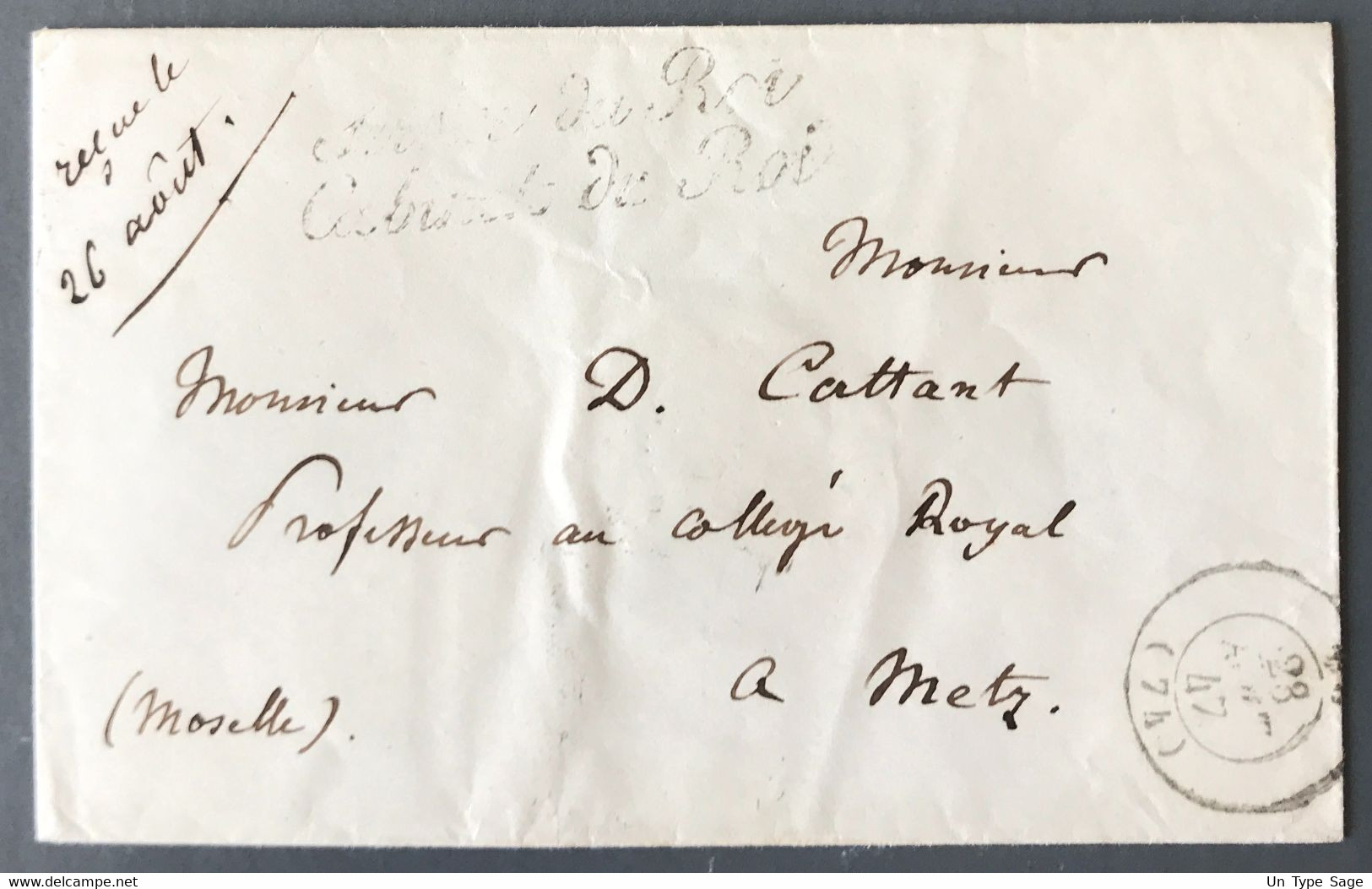 France, Griffe CABINET DU ROI Sur Enveloppe 23.4.1847 - (N018) - 1801-1848: Precursors XIX