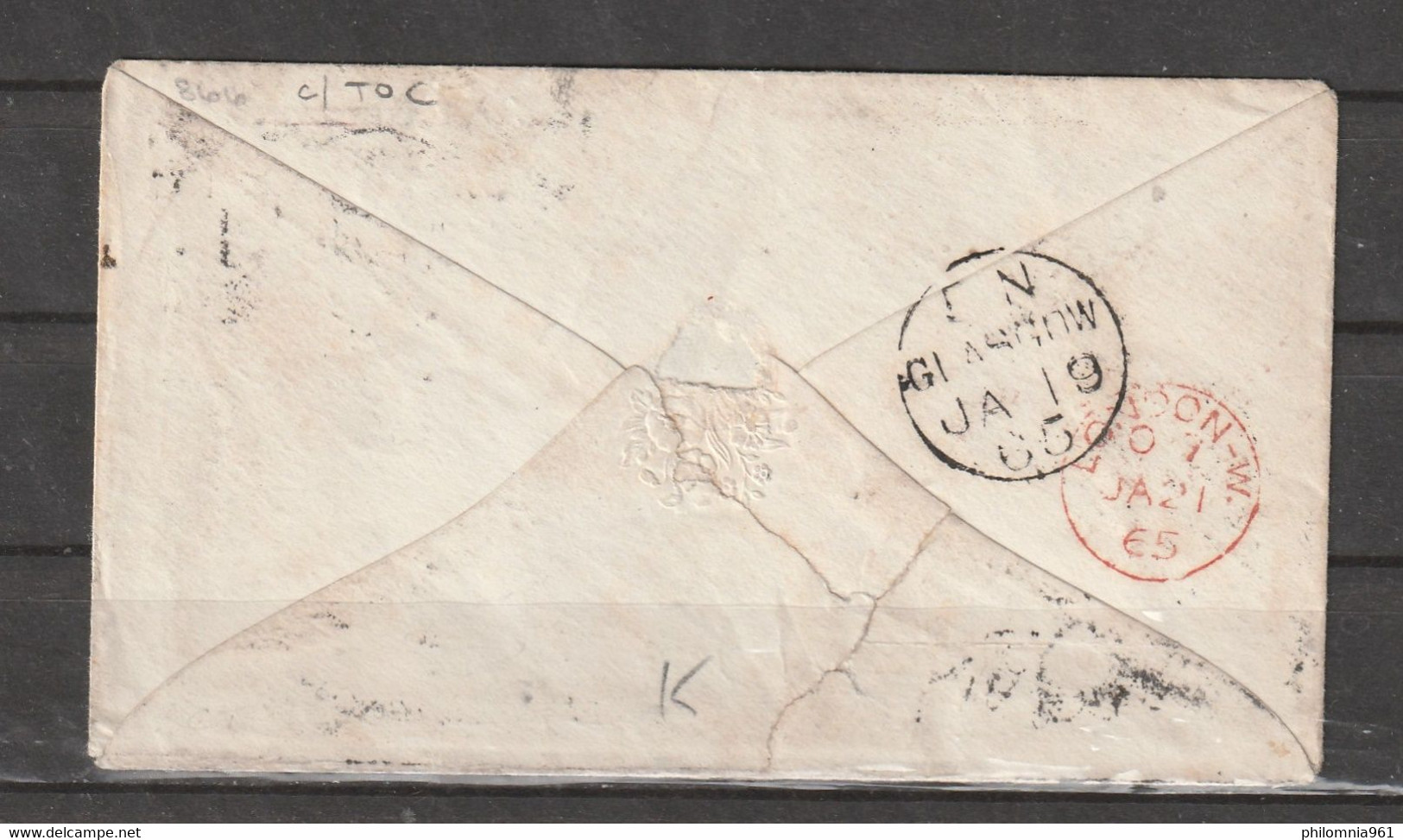New South Wales To Great Britain REDIRECTED WITH ADDITIONAL FRANKING COVER 1864/65 - Lettres & Documents