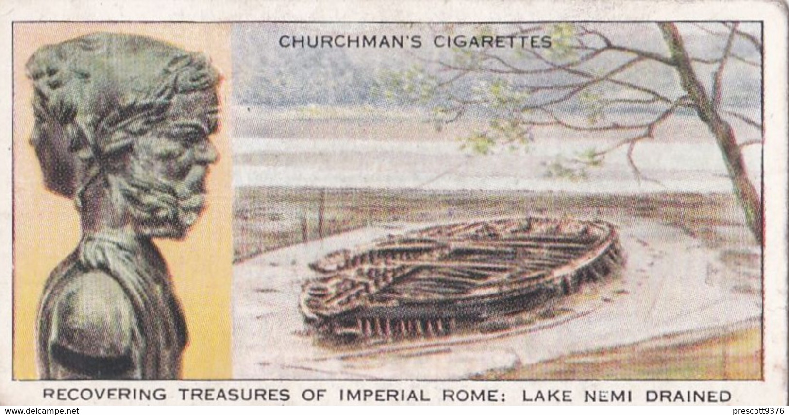 Treasure Trove 1937 - 21 Lake Nemi Roman Treasure  - Churchman Cigarette Card - Original - - Churchman