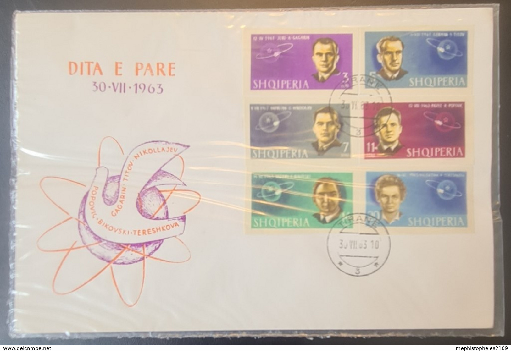 ALBANIA 1963 - Unused/sealed - Famous Cosmonauts - Imperforated Set On FDC - Albania