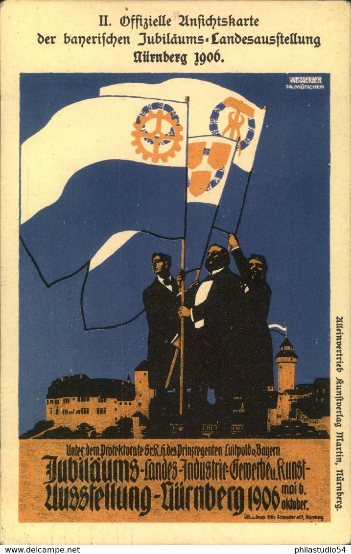 1905, Privatganzsache "Jubiläums-Landes-Industrie-Gewerbe U. Kunst-Ausstellung", Nürnberg - Postwaardestukken