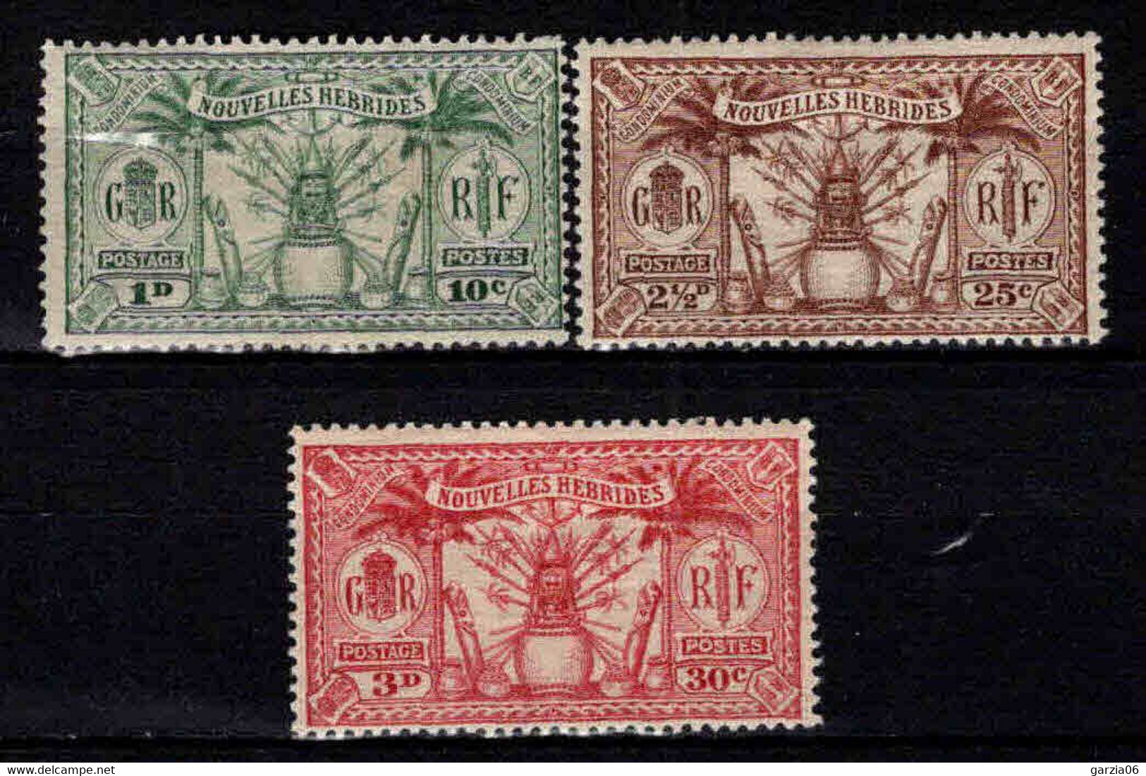 Nouvelles Hébrides  -1925 - Idole Indigène  - N° 81/83/84  - Neuf * - MLH - Unused Stamps